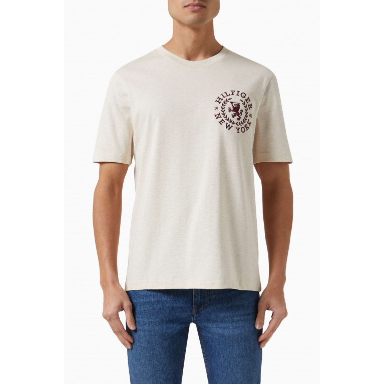 Tommy Hilfiger - Icon Crest T-shirt in Cotton Jersey Neutral