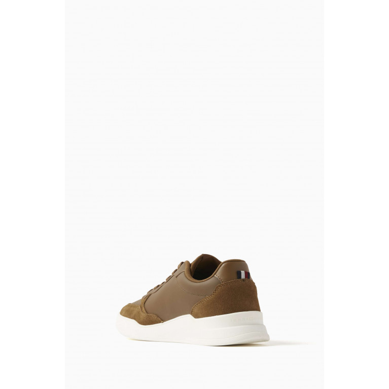 Tommy Hilfiger - Elevated Cupsole Sneakers in Leather Blend Brown