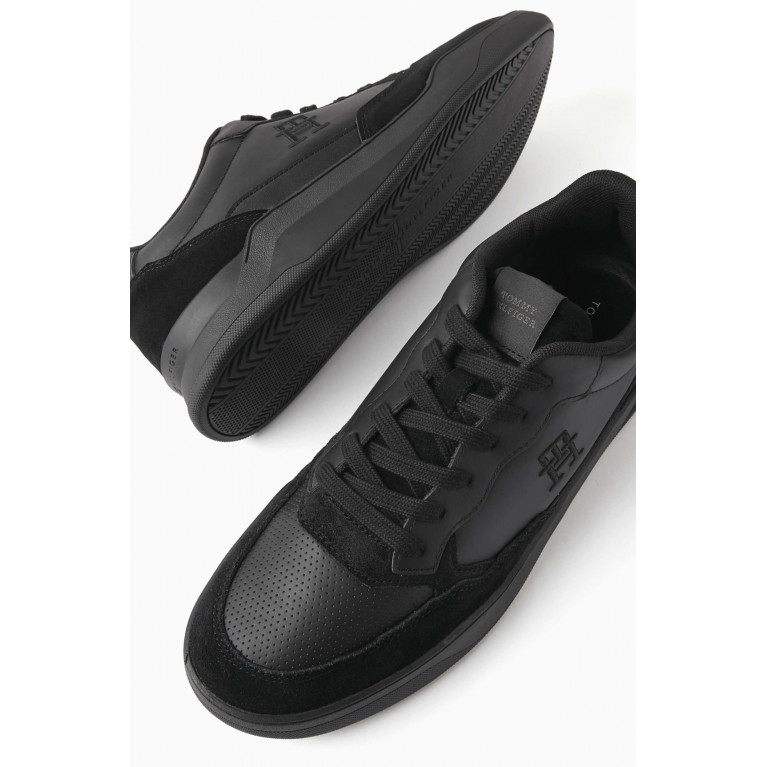 Tommy Hilfiger - Elevated Cupsole Sneakers in Leather Blend Black
