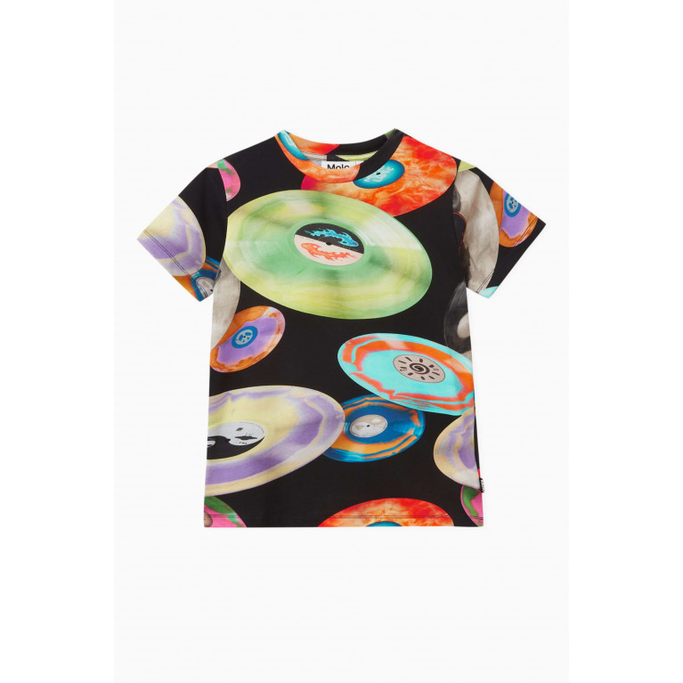 Molo - Record-print T-shirt in Cotton