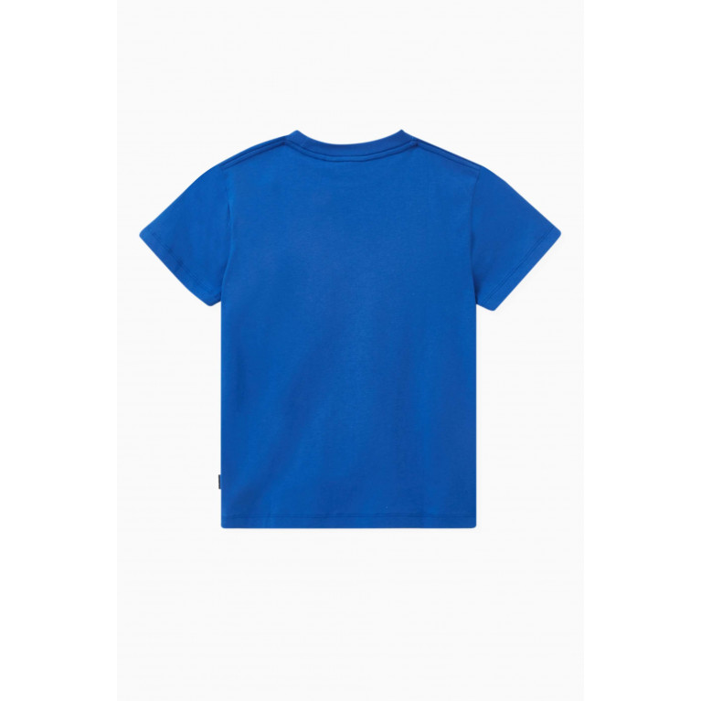 Molo - UFO and Car print T-shirt in Organic Cotton Blue