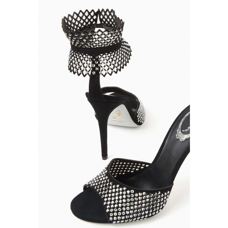René Caovilla - Crystal Embellished 110 Sandals in Leather
