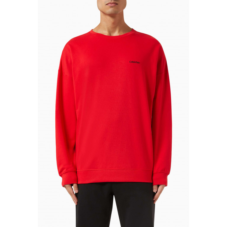 Calvin Klein - Logo Lounge Sweatshirt in Cotton Blend Terry