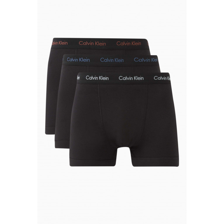 Calvin Klein - Logo Band Trunks in Cotton, Set of 3 Black