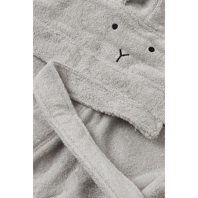 Liewood - Lily Bunny-motif Bathrobe in Organic Cotton Grey