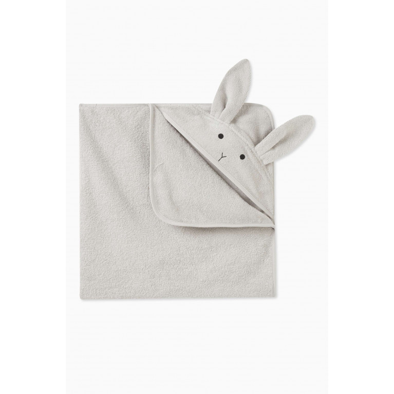 Liewood - Rabbit-detail Hooded Towel in Cotton Terry
