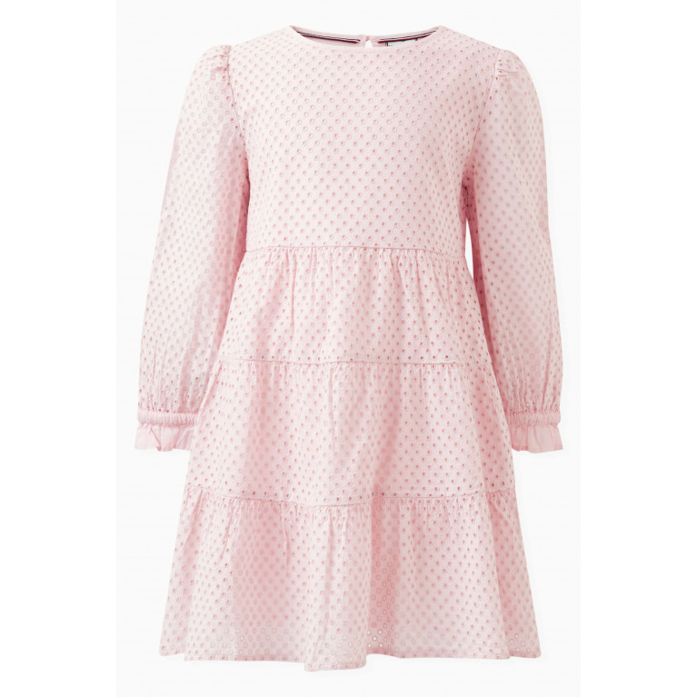 Tommy Hilfiger - Essential Broderie Anglaise Tiered Dress in Cotton