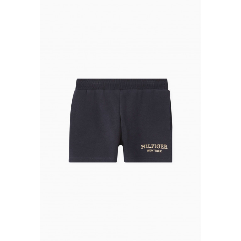 Tommy Hilfiger - Metallic Monotype Logo Shorts in Cotton Blend