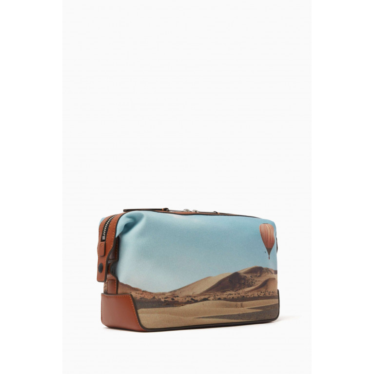 Paul Smith - Signature Stripe Balloon Print Wash Bag in Canvas & Leather