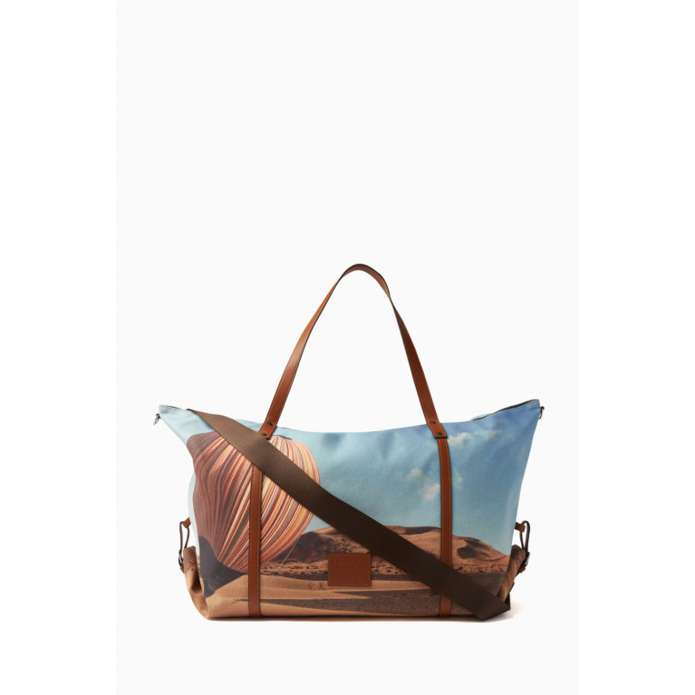 Paul Smith - Signature Stripe Balloon Print Holdall in Canvas & Leather