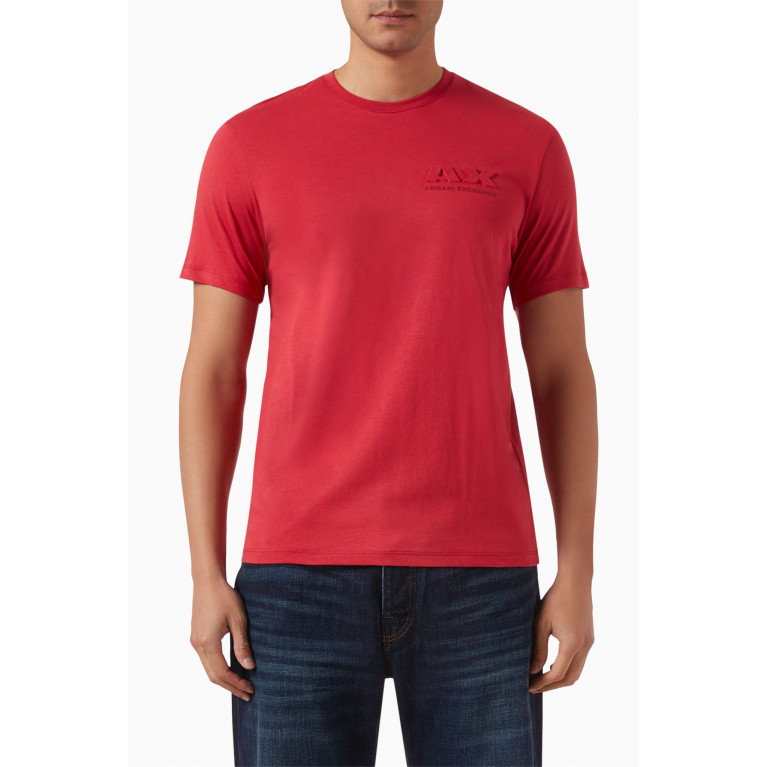 Armani Exchange - Digital Desert AX Logo T-shirt in Cotton Red