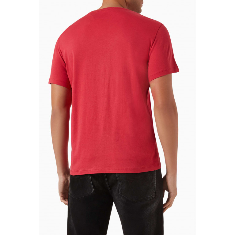 Armani Exchange - Digital Desert Embroidered AX Logo T-shirt in Cotton Red