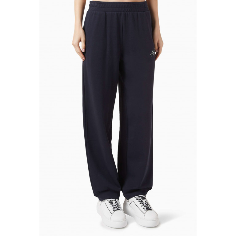 Armani Exchange - Route 66 Embellished AX Logo Sweatpants in Cotton Purple