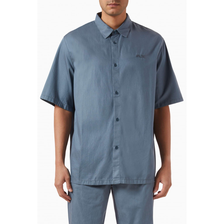Armani Exchange - Digital Desert Boxy Shirt in Cotton-blend Blue