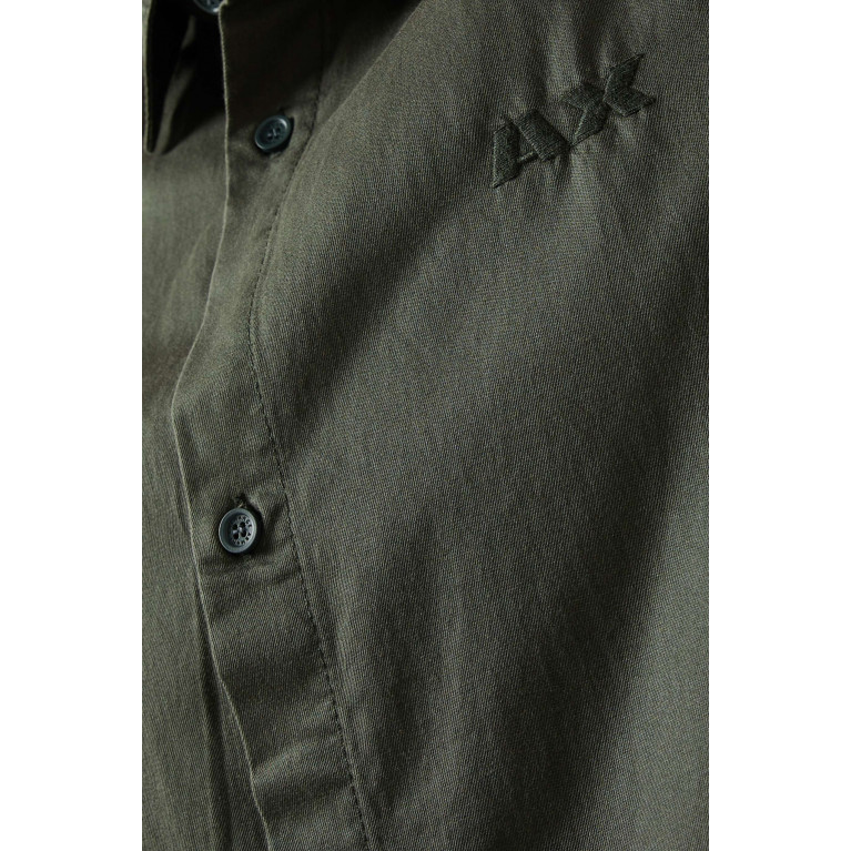 Armani Exchange - Digital Desert Boxy Shirt in Cotton-blend Grey