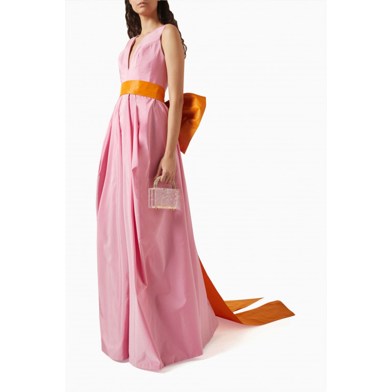 Nihan Peker - Honeygirl Large Bow Maxi Dress in Taffeta