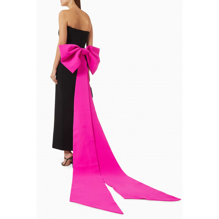 Nihan Peker - Giant Back Bow Strapless Gown in Crepe