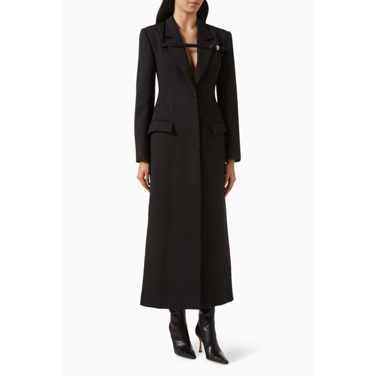 CHATS by C.Dam - Talgo Bar Suit Blazer Coat in Twill-suiting Black