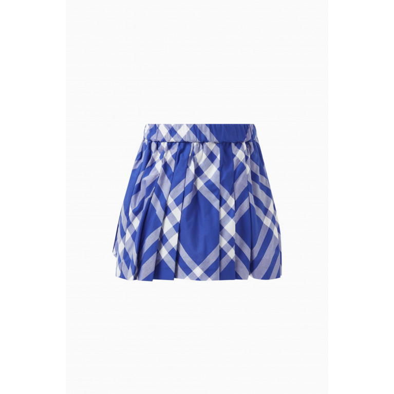 Burberry - Camila Check Pleated Skirt in Cotton