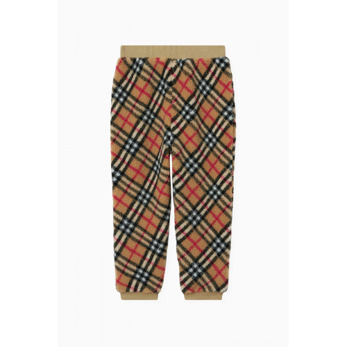 Burberry - Check Print Track Pants in Fleece