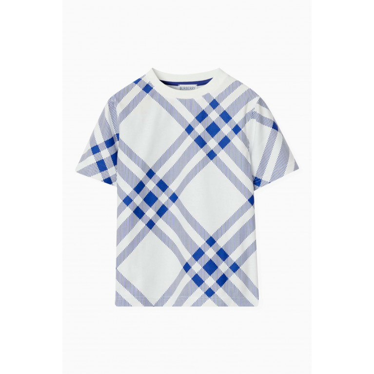 Burberry - Check Print T-Shirt in Cotton