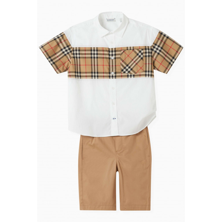 Burberry - Check-panel Shirt in Cotton