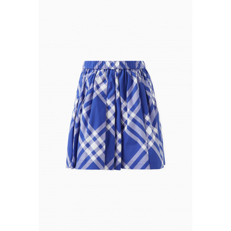 Burberry - Camila Check Pleated Skirt in Cotton