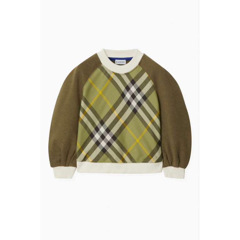 Burberry - Check-print Sweatshirt in Cotton