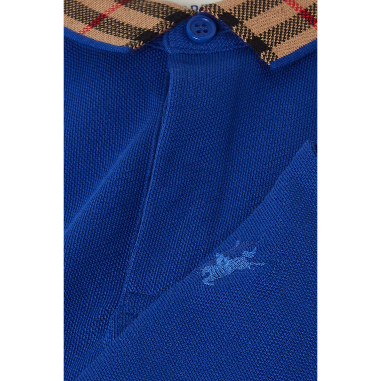 Burberry - Check-collar Polo Shirt in Cotton Piqué
