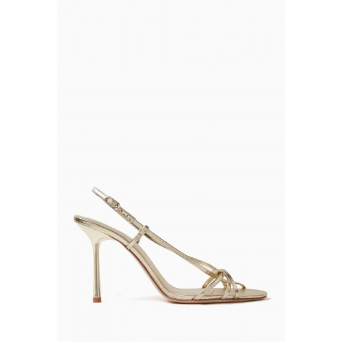 Studio Amelia - Entwined 90 Strappy Sandals in Metallic Leather Gold