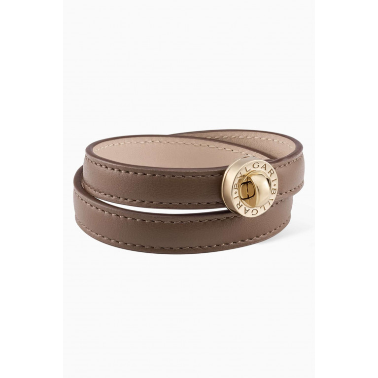 BVLGARI - BULGARI BULGARI Turnlock Bracelet in Leather