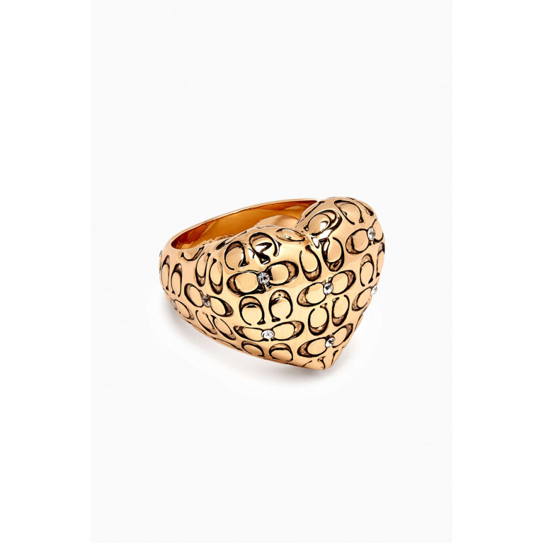 Coach - Signature Quilted Heart Cocktail Ring
