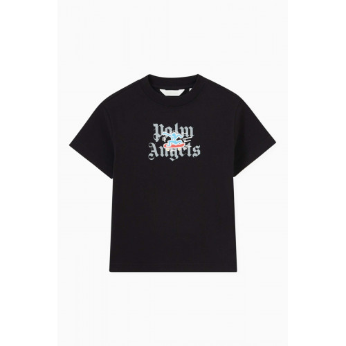 Palm Angels - Palm Angles x Keith Haring Skateboard Print T-Shirt in Cotton Black