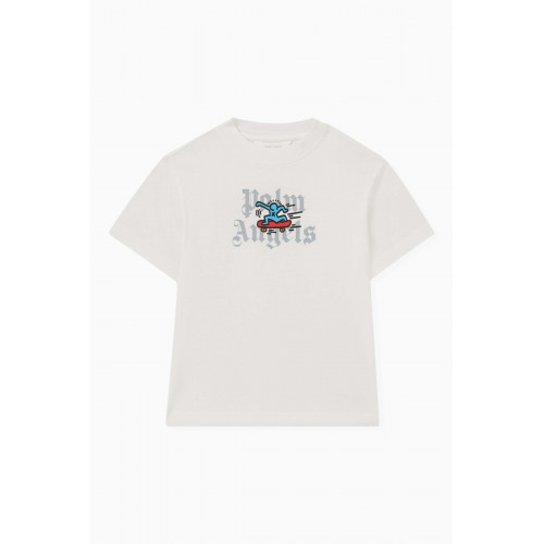 Palm Angels - Palm Angles x Keith Haring Skateboard Print T-Shirt in Cotton Neutral