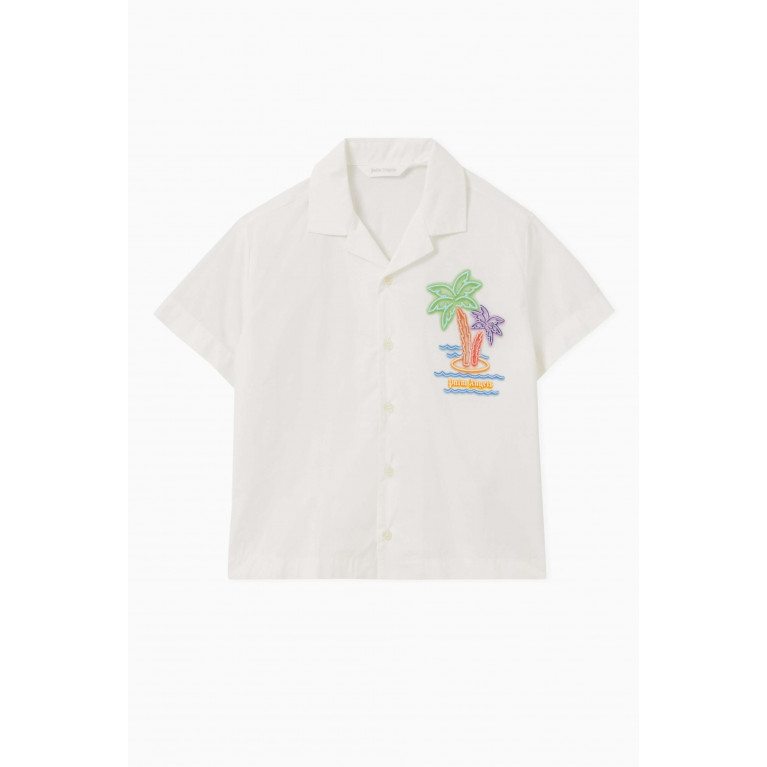 Palm Angels - Neon Palms Print Shirt in Rayon