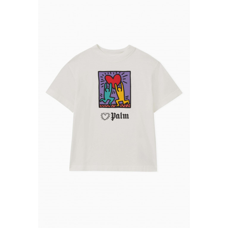 Palm Angels - Neon Palms Print T-Shirt in Cotton