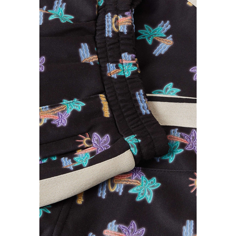Palm Angels - Neon Palms Print Track Pants in Jersey Fleece