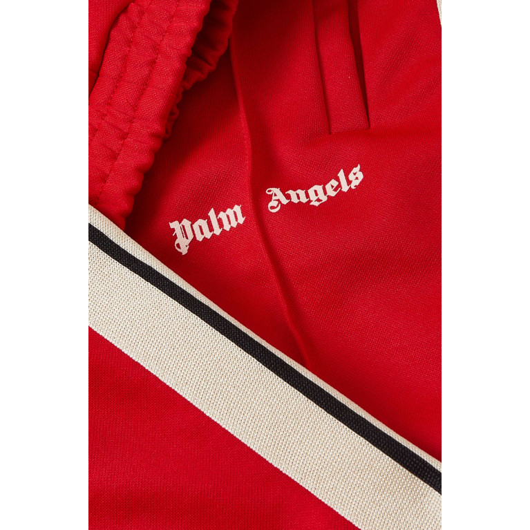 Palm Angels - Logo Print Striped Track Pants in Cotton-Blend