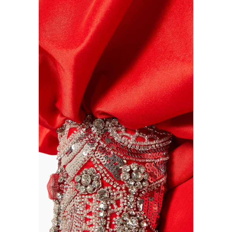 Badgley Mischka - Embellished Cuff Jacket & Column Gown Set