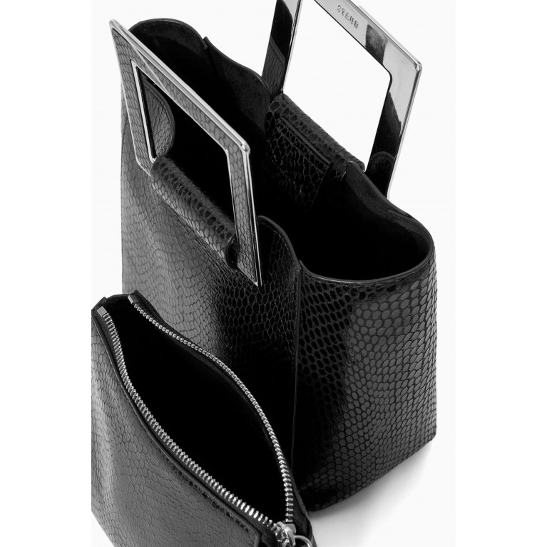 Staud - Mini Shirley Tote Bag in Snake-embossed Leather