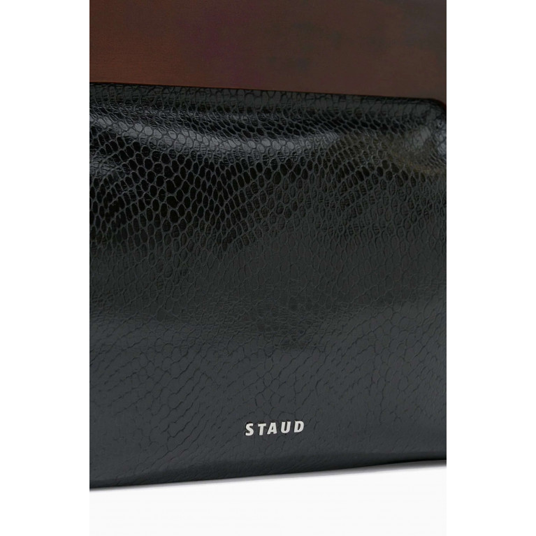 Staud - Alba Clutch Bag in Snake-embossed Leather