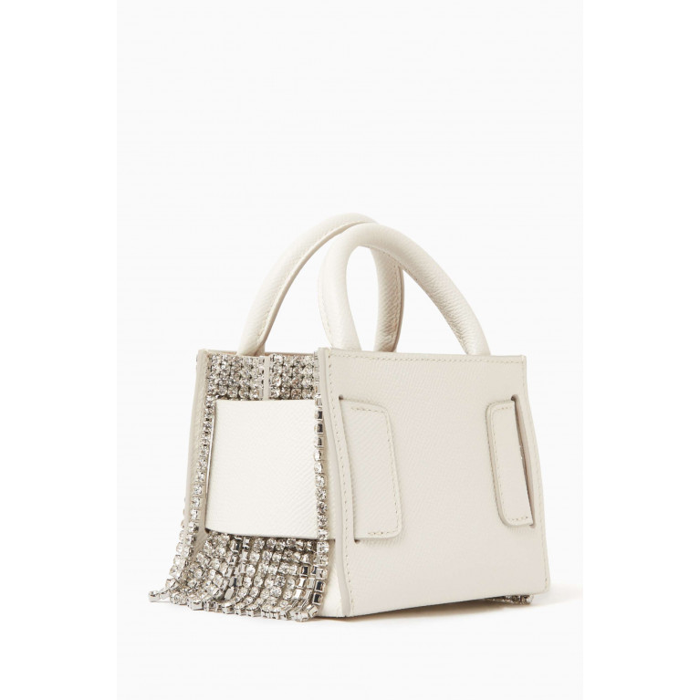 BOYY - Mini Bobby Surreal Tote Bag in Crystal Flapper Leather White