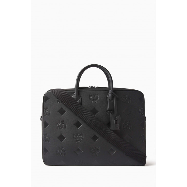 MCM - Large Klassik Maxi Monogram Laptop Bag in Leather