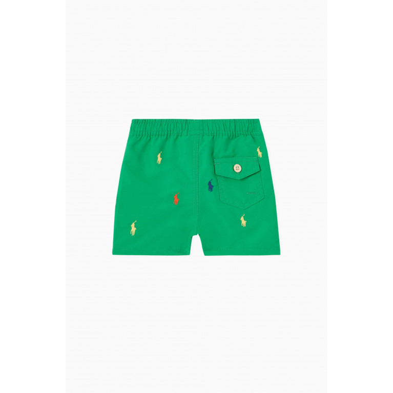 Polo Ralph Lauren - All-over Embroidered Logo Swim Shorts