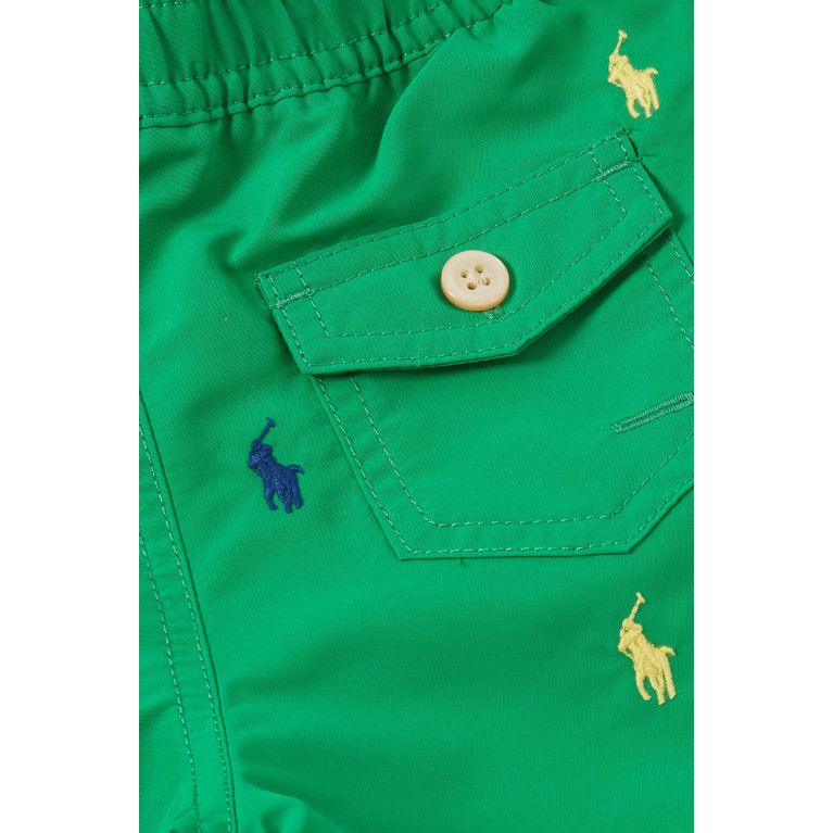 Polo Ralph Lauren - All-over Embroidered Logo Swim Shorts
