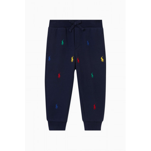 Polo Ralph Lauren - All-over Embroidered Logo Pants in Cotton