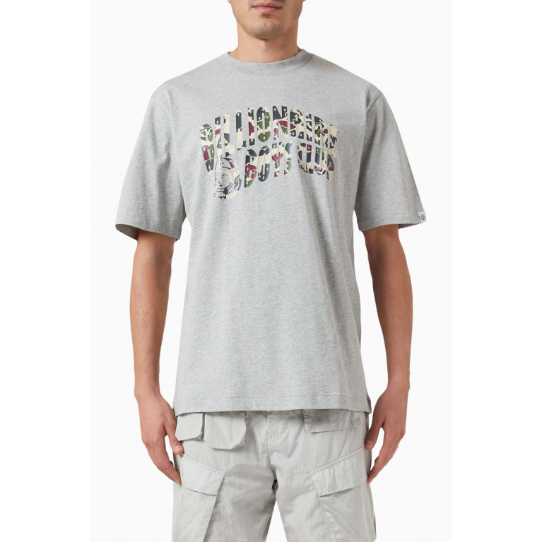 Billionaire Boys Club - Duck Camo Arch Logo Print T-shirt in Cotton Grey