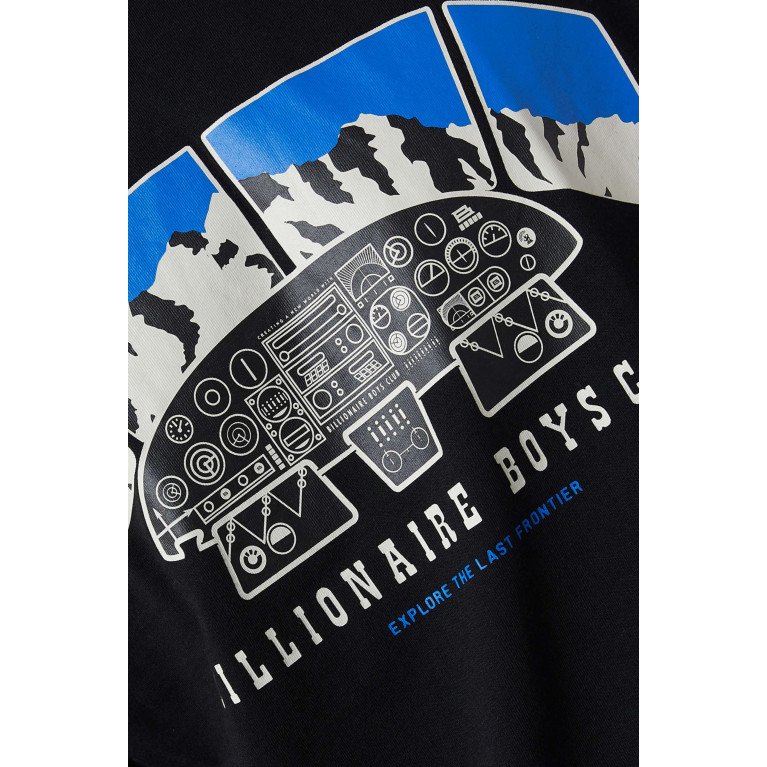 Billionaire Boys Club - Flight Deck Print T-Shirt in Cotton Black