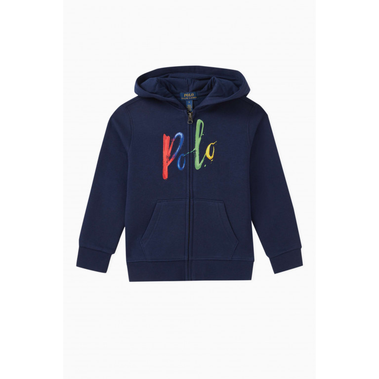 Polo Ralph Lauren - Logo Print Zip-up Hoodie in Cotton