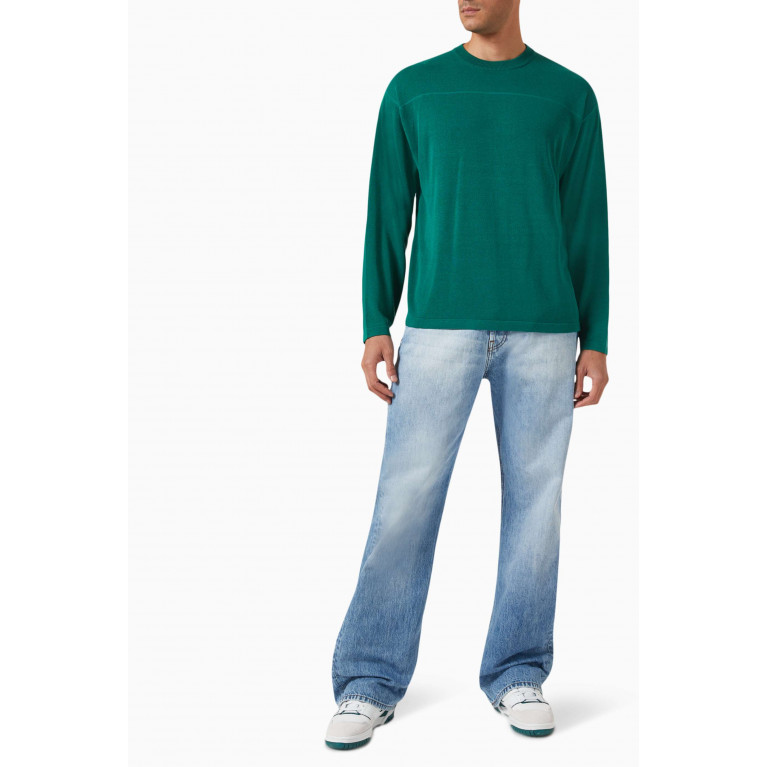 Stussy - Football Sweater in Cotton-blend Knit Green